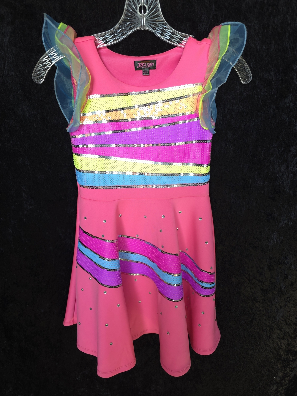 JoJo Siwa Pink Sequin Flutter Sleeve Dance Dress